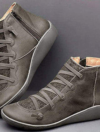 Benjamin | Leather Flat Barefoot Women Ankle Shoes