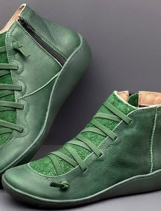Benjamin | Leather Flat Barefoot Women Ankle Shoes