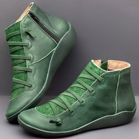 Benjamin | Leather Flat Barefoot Women Ankle Shoes