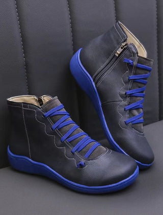 Benjamin | Leather Flat Barefoot Women Ankle Shoes