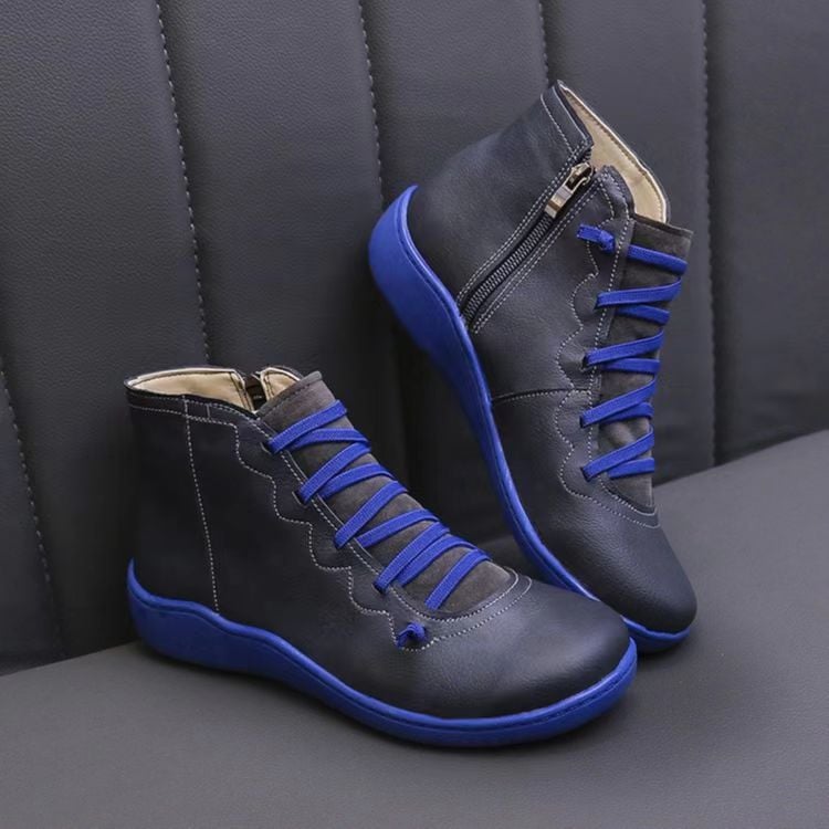 Benjamin | Leather Flat Barefoot Women Ankle Shoes