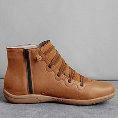 Benjamin | Leather Flat Barefoot Women Ankle Shoes