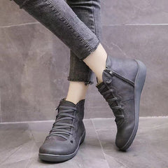 Benjamin | Leather Flat Barefoot Women Ankle Shoes