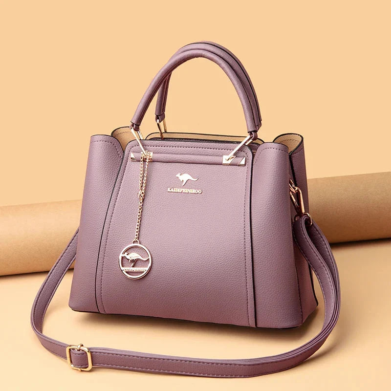 Benjamin | Shoulder Leather Laptop Women Bag Violet