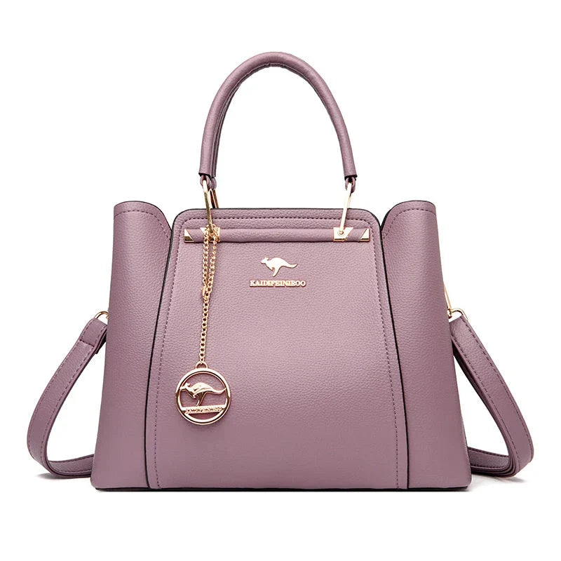Benjamin | Shoulder Leather Laptop Women Bag Violet