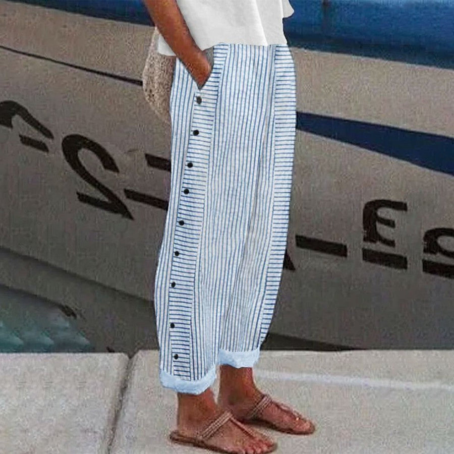 Posy | Striped Wide Leg Pants