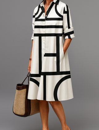 Diana | Women's Minimalist Midi Dress, Fluid Drape Workwear Dress for Work or Leisure
