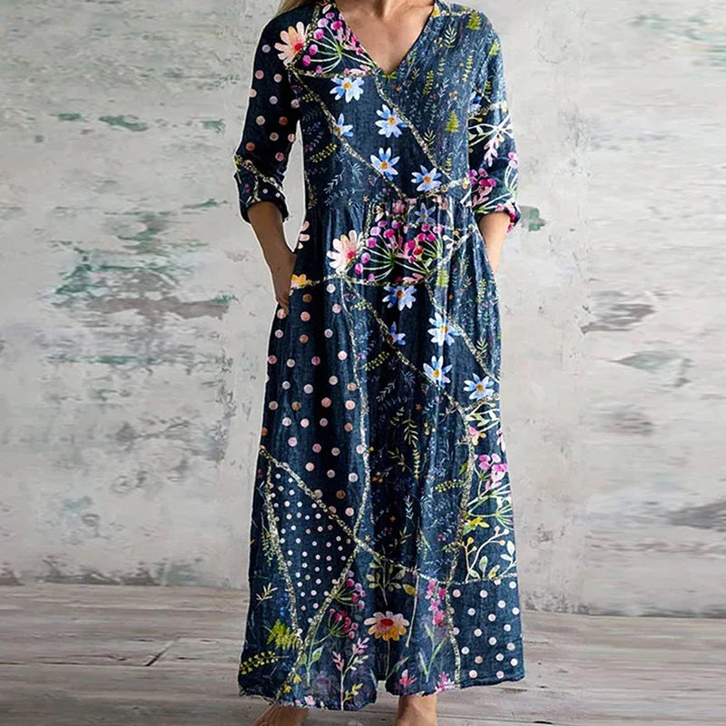 Vestido Midi Boho Floral Chic