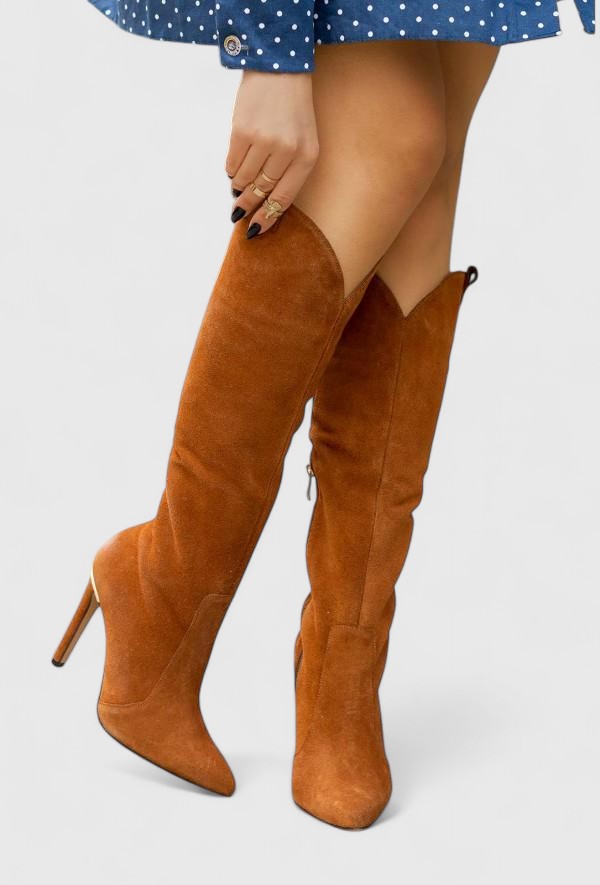 Melorynn | Women's Pointed Toe Heeled Boots, Side-Zip Cushioned Boots for Work and Evening