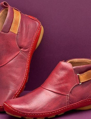 Elsa | Women's Vegan Leather Ankle Boots, Wide Fit Cushioned Boots with Warm Lining