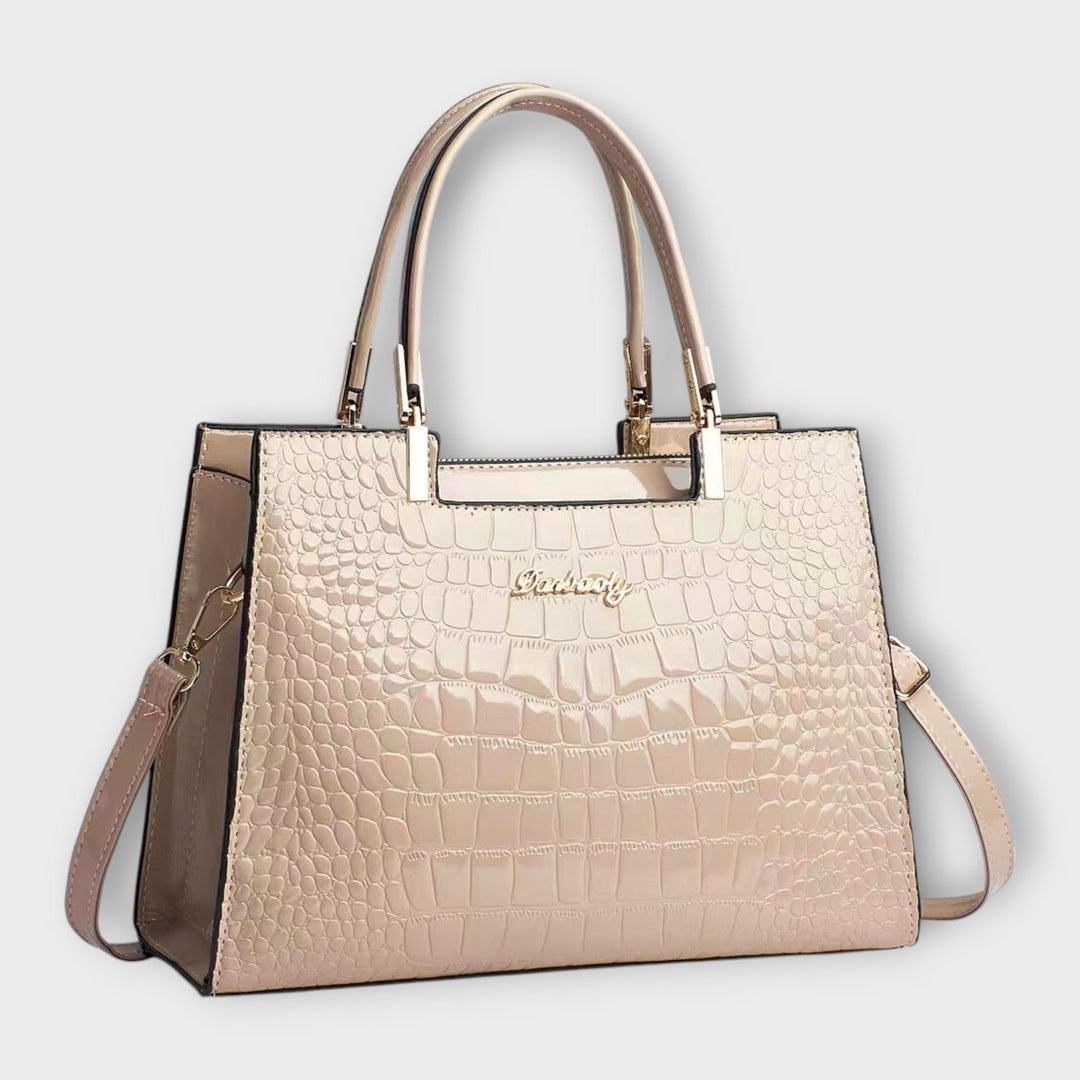 Olivia - Bolsa de Mão com Estampa de Crocodilo Brilhante