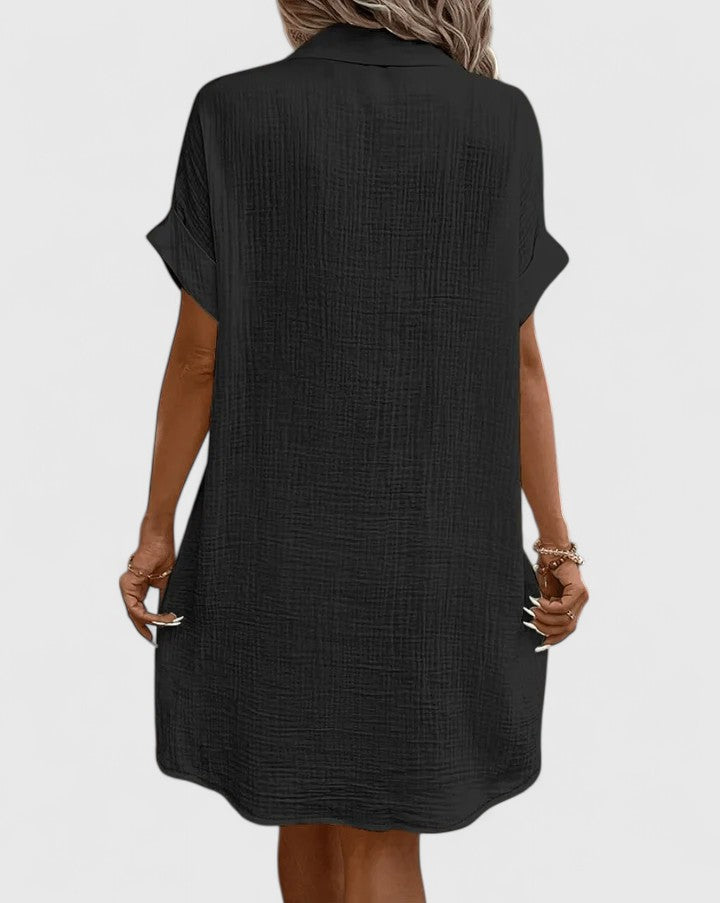 Gia | Button Front Green Midi Dress