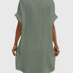 Gia | Button Front Green Midi Dress
