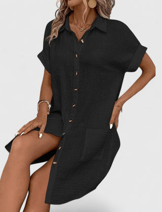 Gia | Button Front Green Midi Dress