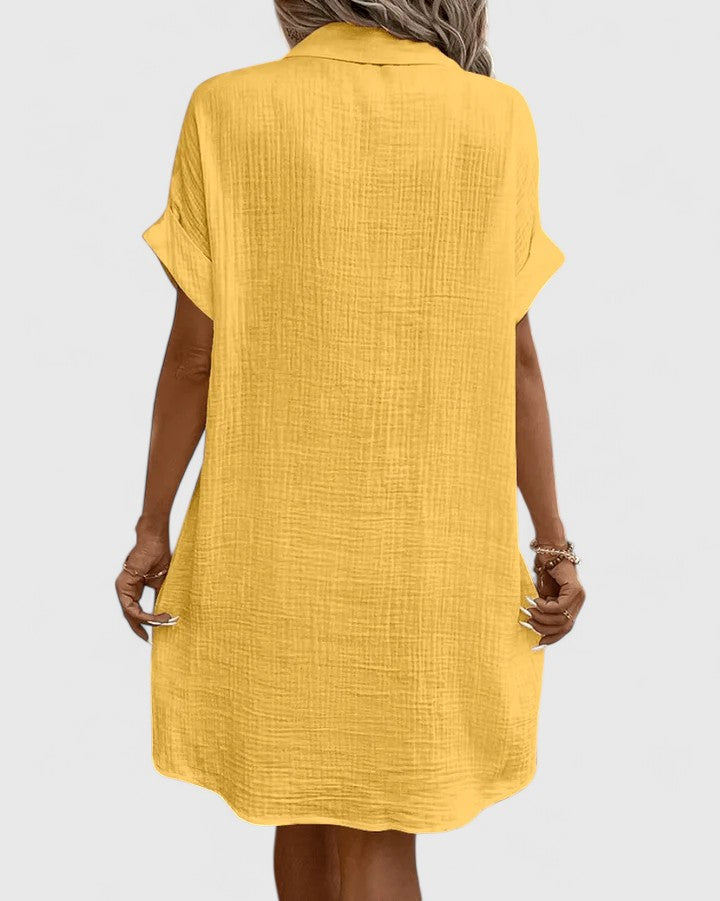 Gia | Button Front Green Midi Dress