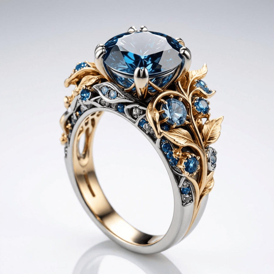 Ottilie | Blue Stone Gold Tone Ring
