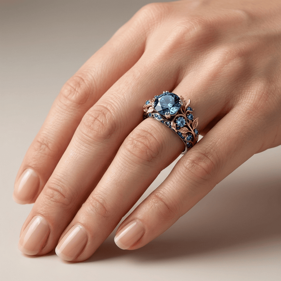 Ottilie | Blue Stone Gold Tone Ring