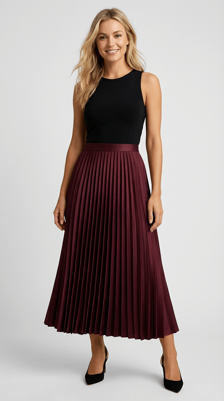 Charlotte | Clothing Midi Pleated Skirt