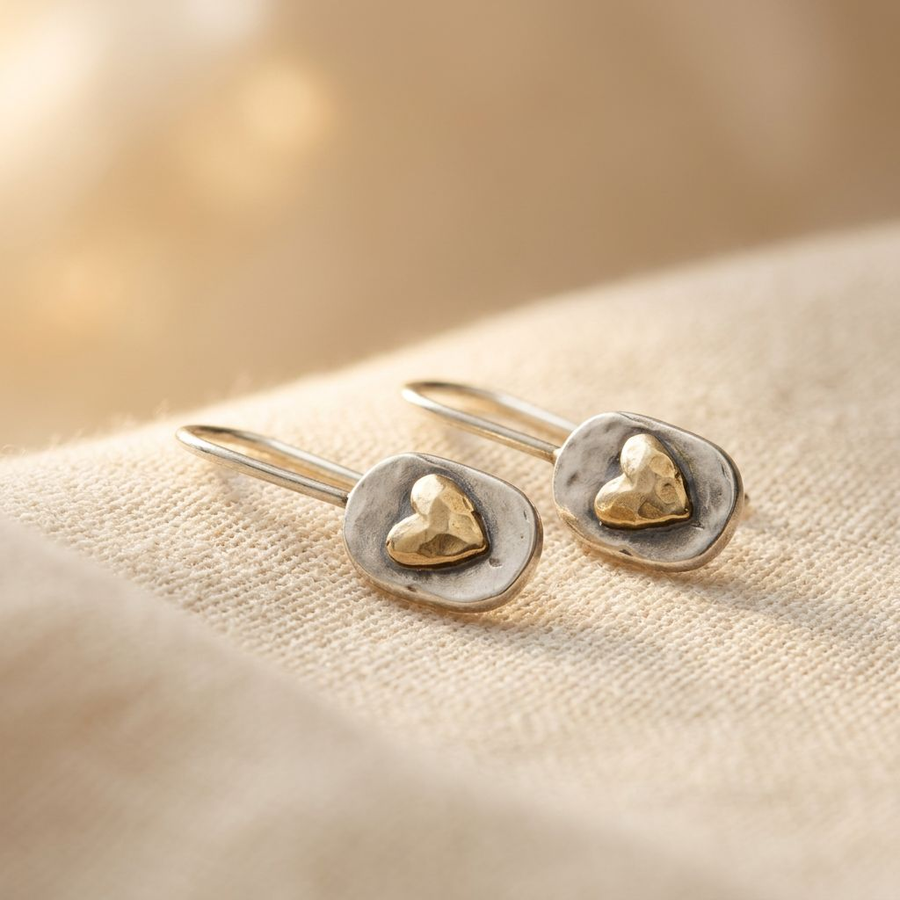 Adeline | Gold Tone Vintage Heart Earrings