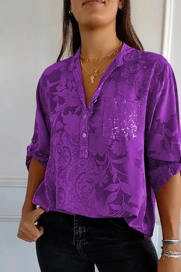 Pauline | Blusa Elegante com Paetês