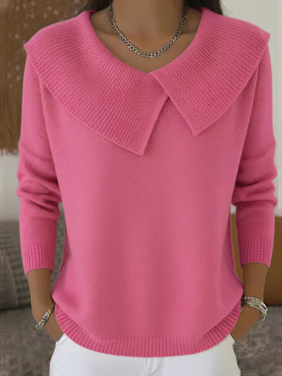 Serelinne | Women's Ribbed Knit Sweater, Collared Warm Lightweight Pullover