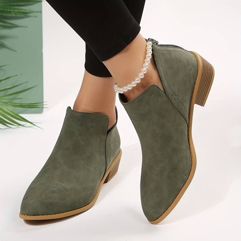 Beatrix | Women's Tapered Perforated Boots, Rubber Sole Boots for Casual and Smart Wear