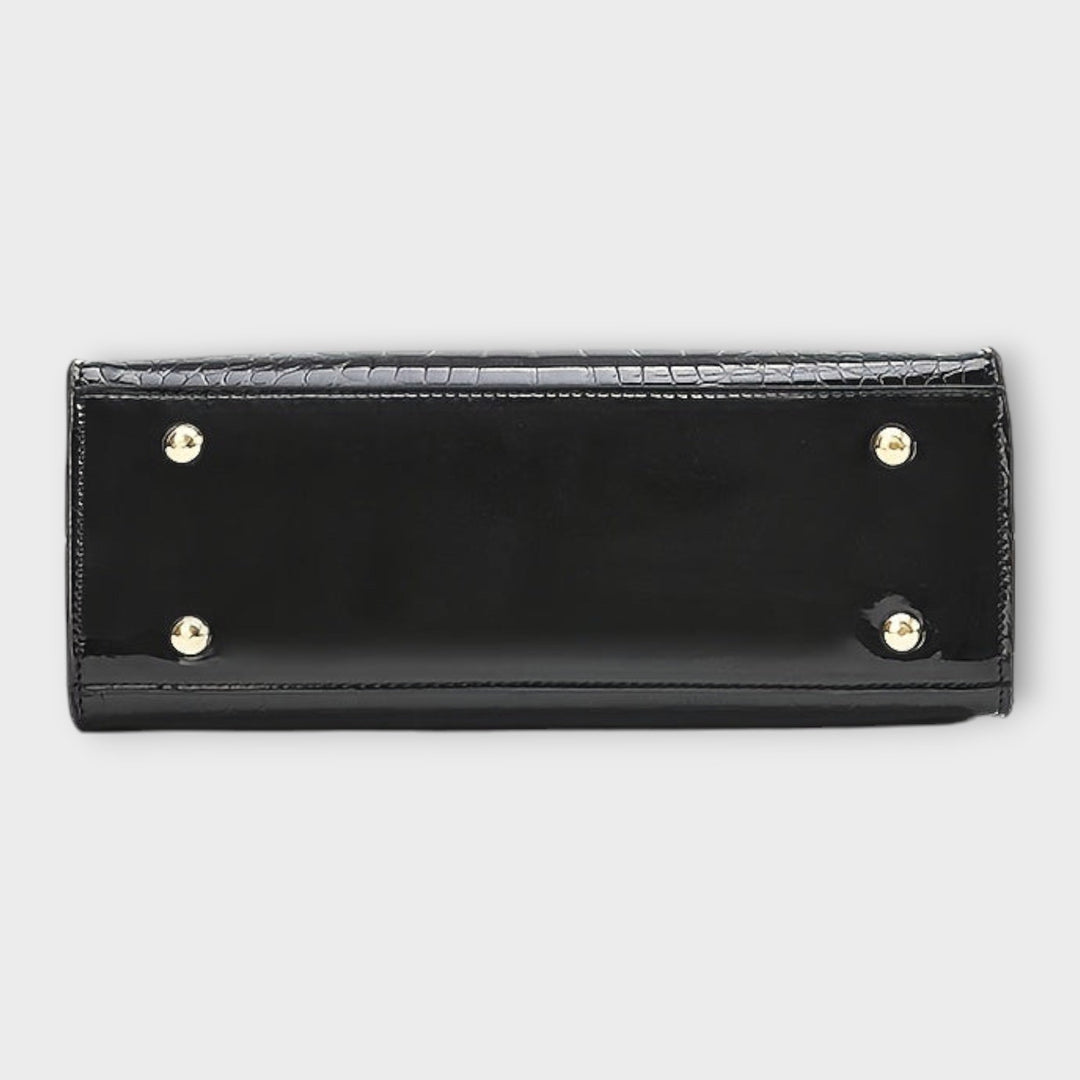 Olivia - Bolsa de Mão com Estampa de Crocodilo Brilhante