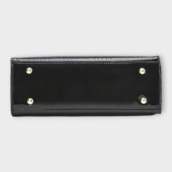 Olivia - Bolsa de Mão com Estampa de Crocodilo Brilhante