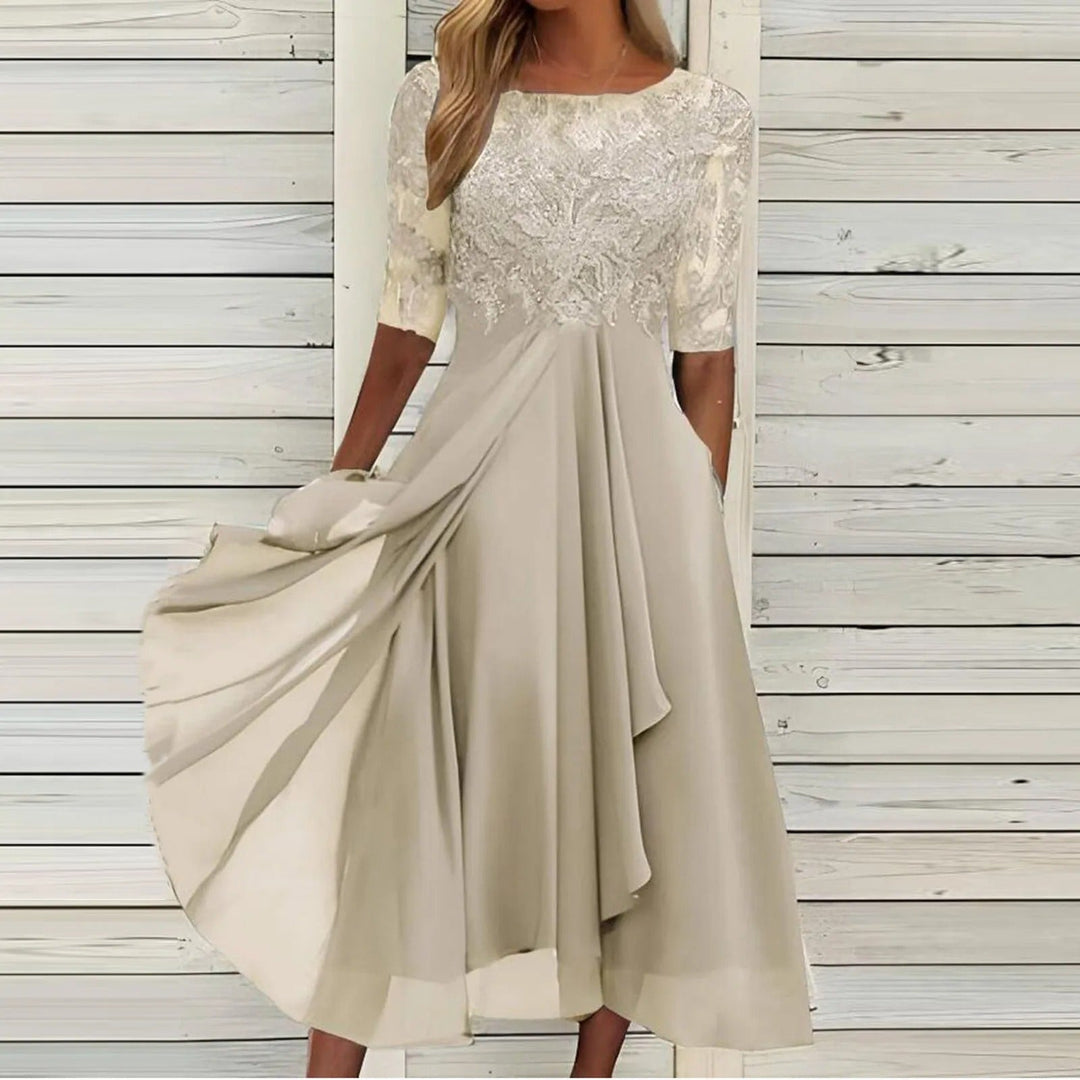 Zaria – Vestido Midi de Renda que Valoriza