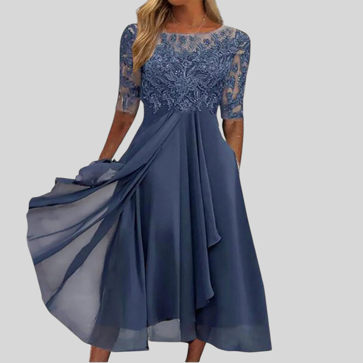 Zaria – Vestido Midi de Renda que Valoriza