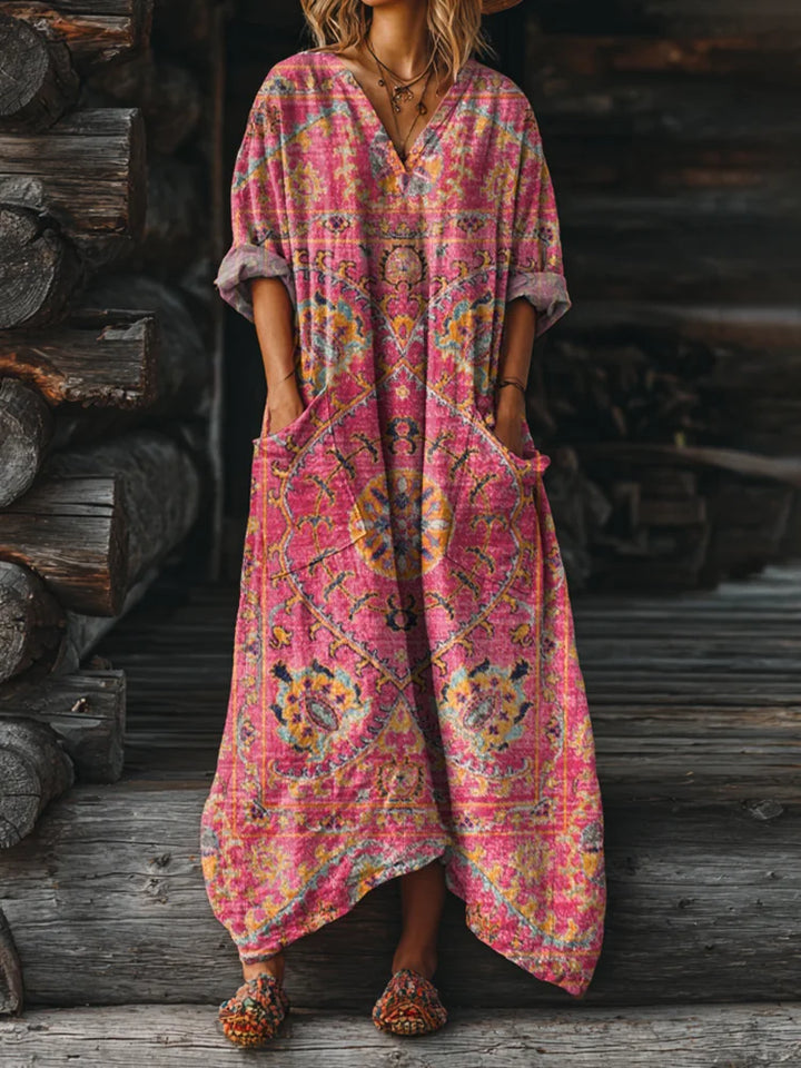 Ophira | Vestido Boho Vintage com Bolsos