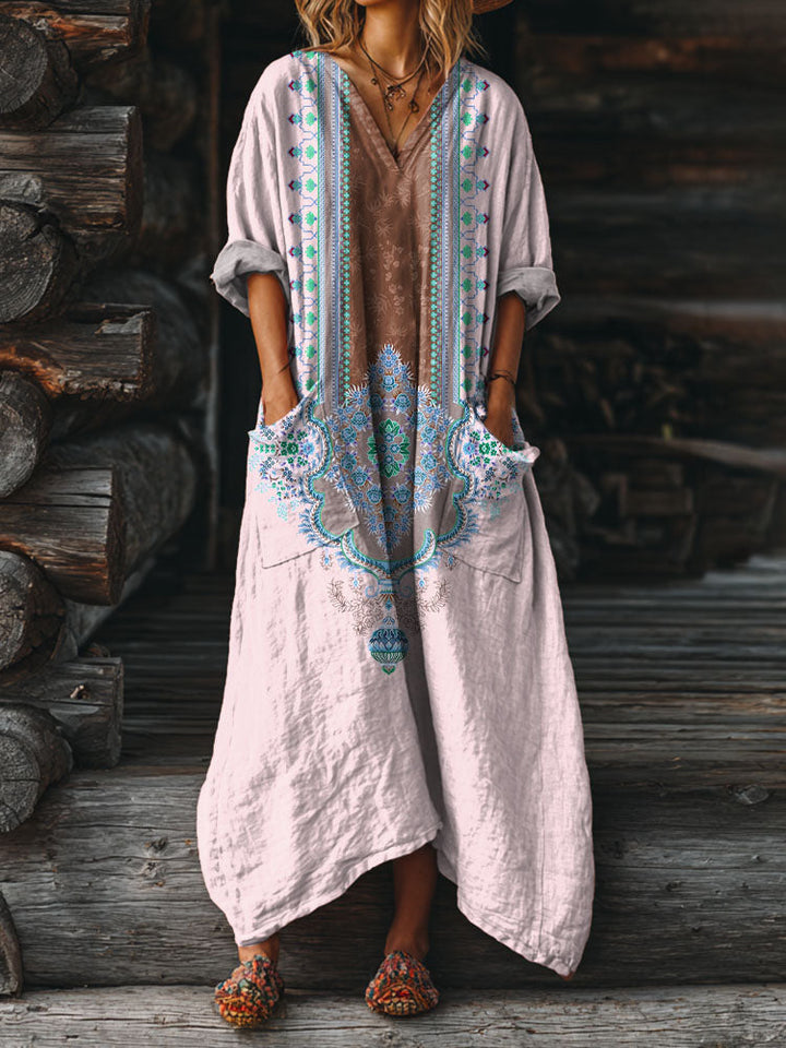 Ophira | Vestido Boho Vintage com Bolsos