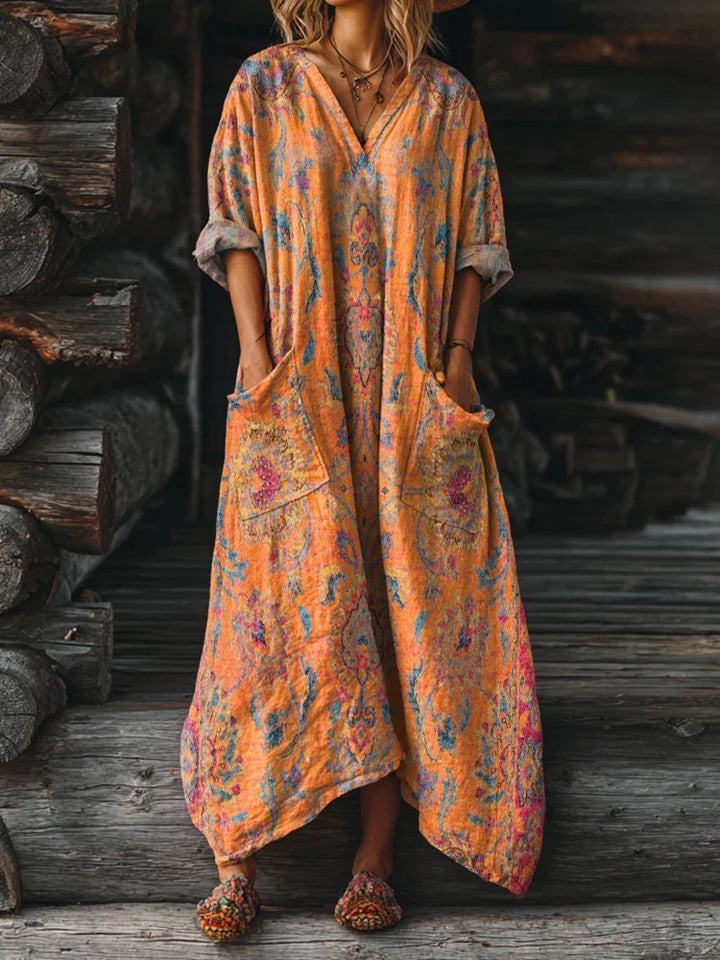 Ophira | Vestido Boho Vintage com Bolsos