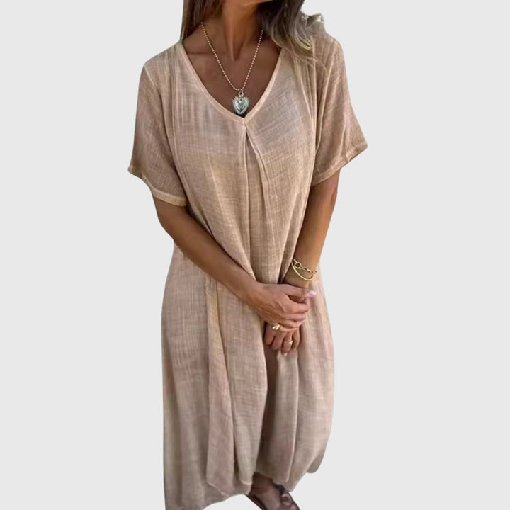 Fiona – Vestido Elegante e Leve com Decote em V
