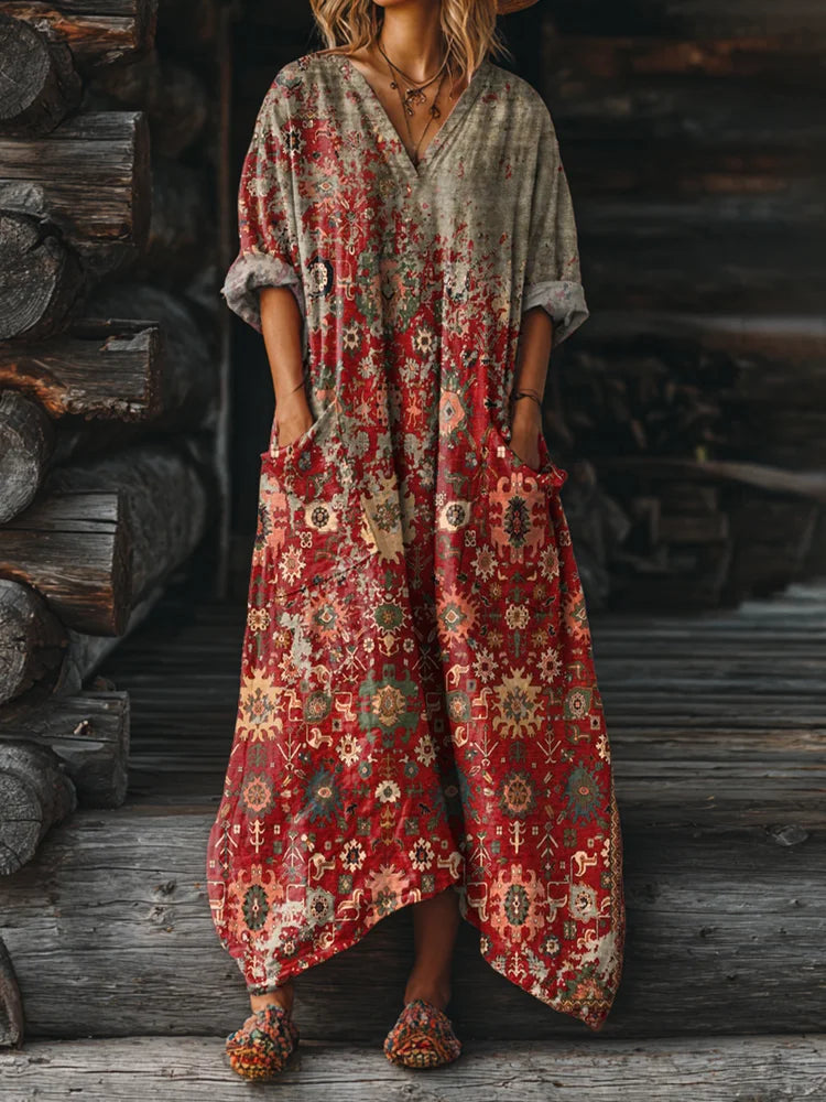 Ophira | Vestido Boho Vintage com Bolsos