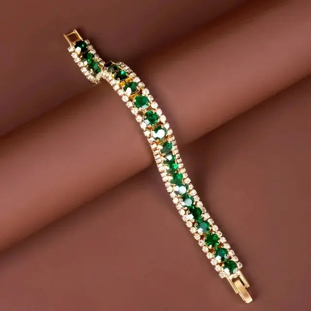 Emma | And Diamond Pearl Silver Gold Bracelet