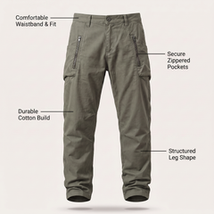 Emma | Cotton Cargo Trouser Style Pants