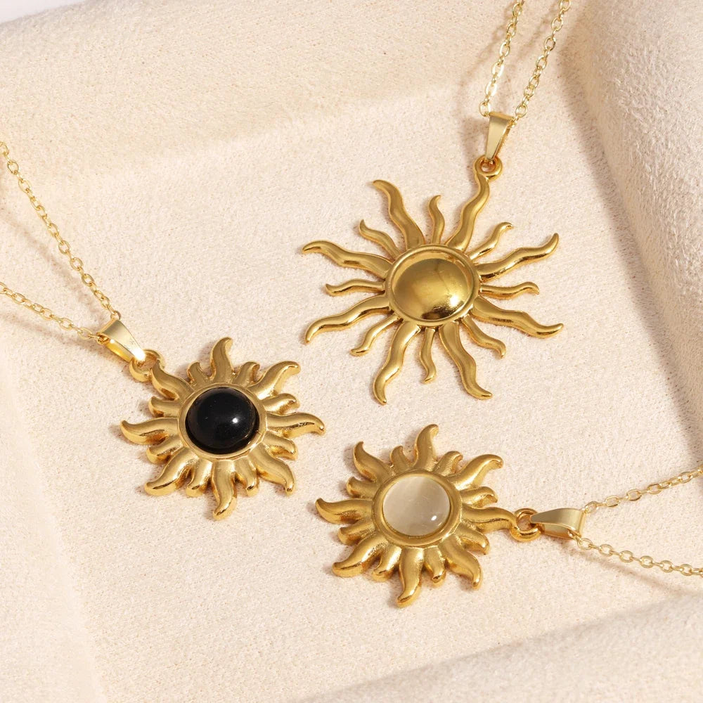 Emma | Dresses Women Diamond Gold Sun Pendant