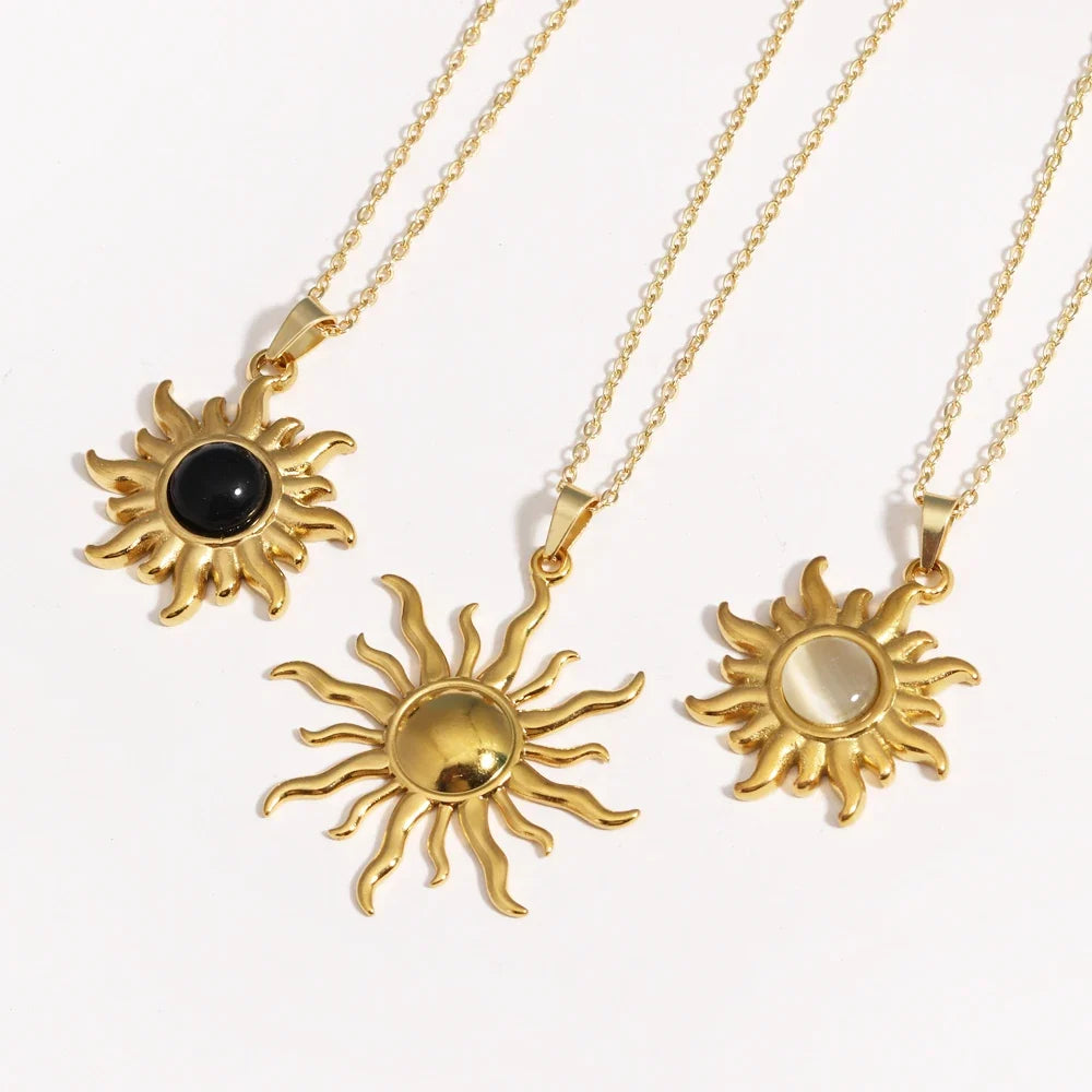 Emma | Dresses Women Diamond Gold Sun Pendant