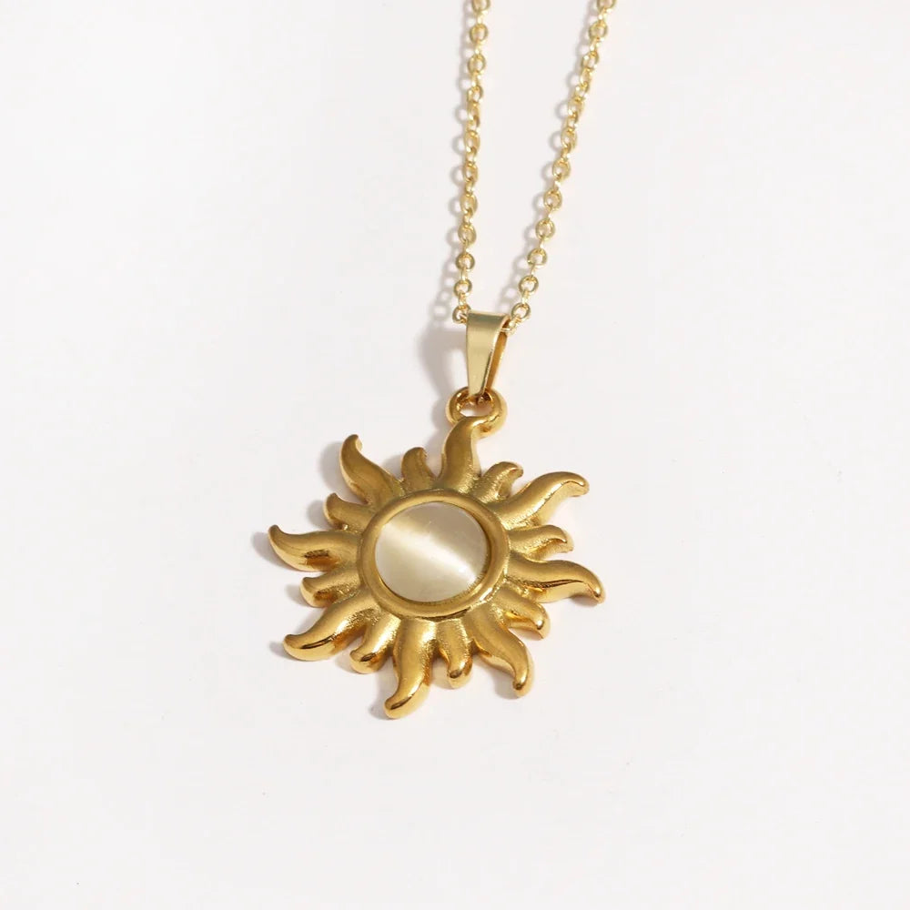 Emma | Dresses Women Diamond Gold Sun Pendant