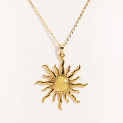 Emma | Dresses Women Diamond Gold Sun Pendant