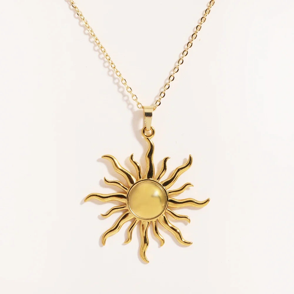 Emma | Dresses Women Diamond Gold Sun Pendant