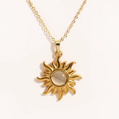 Emma | Dresses Women Diamond Gold Sun Pendant