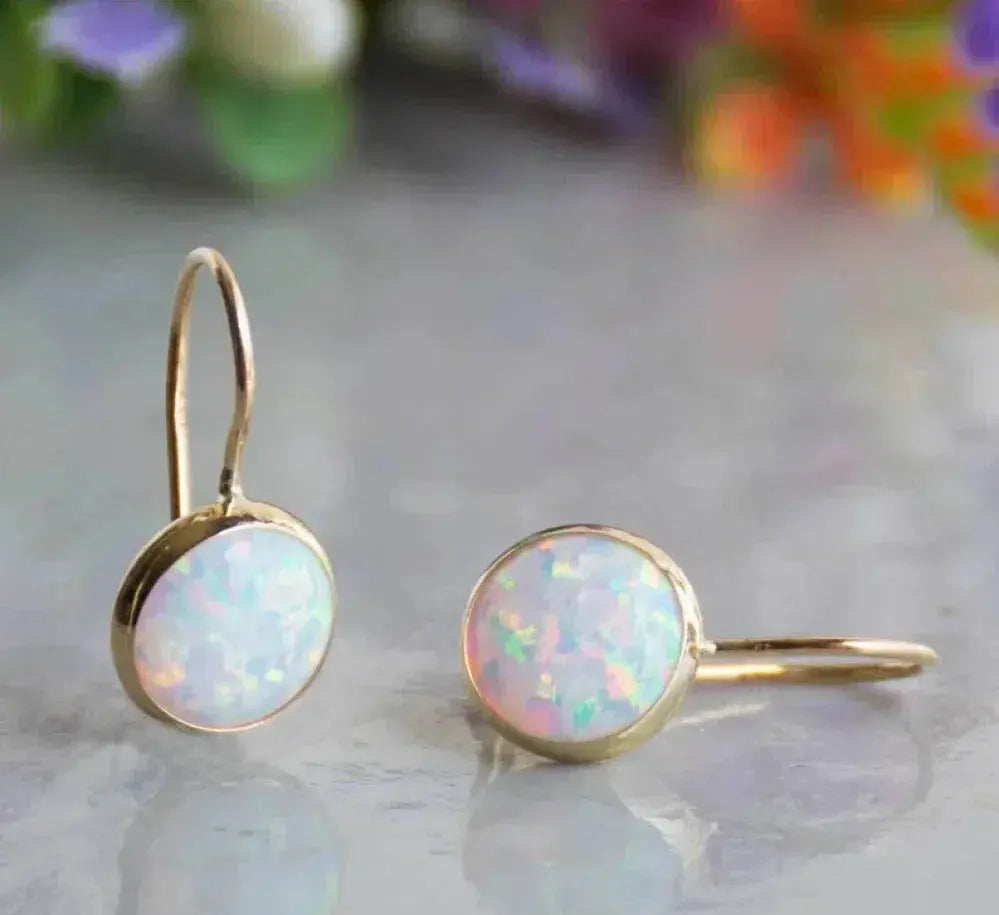 Emma | Gold Opal Vintage Earrings