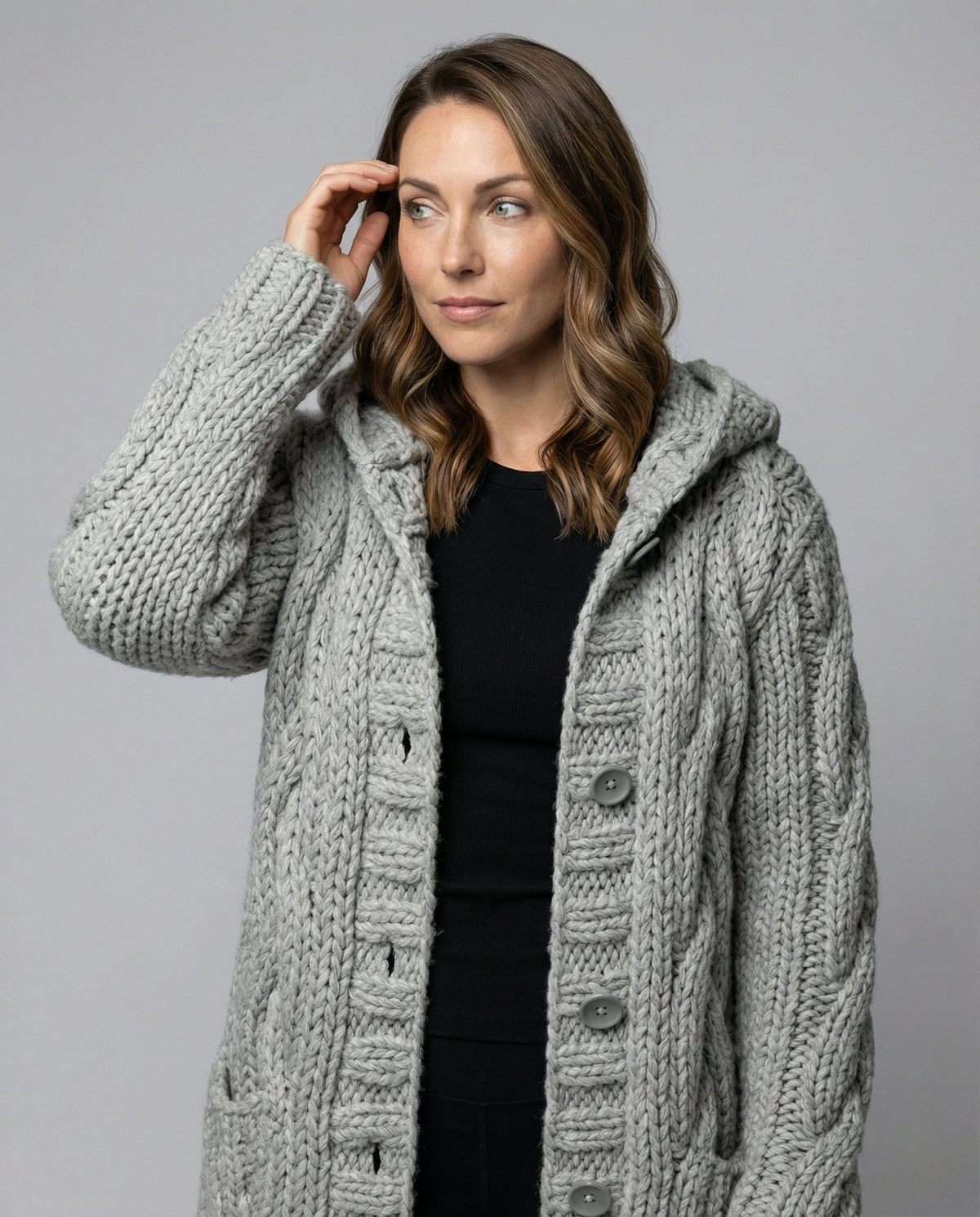 Emma | Knit Cable Chunky Cardigan