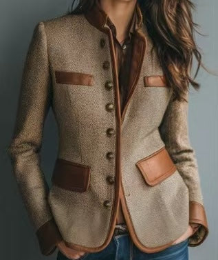 Emma | Ladies Tweed Womens Cropped Jacket Brown