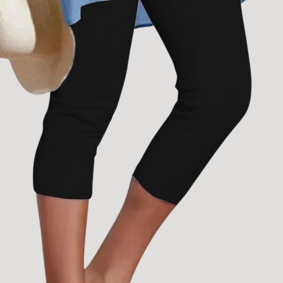 Ethan | Capri Black Cotton Leggings