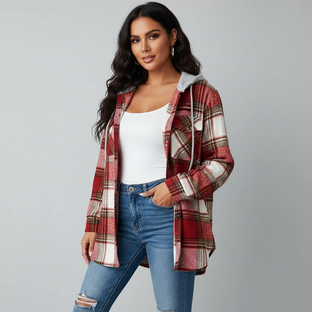 Ethan | Denim Women With Hood Jacket