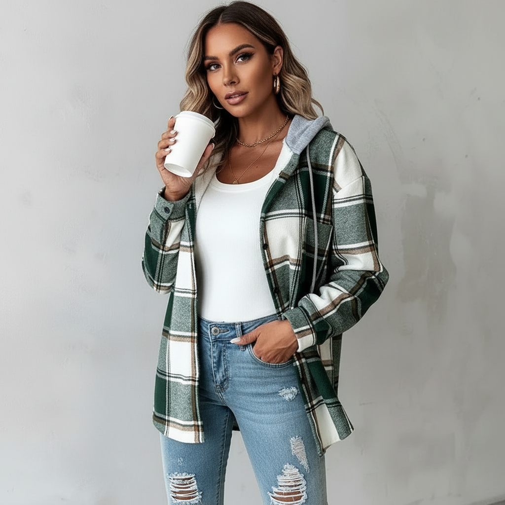 Ethan | Denim Women With Hood Jacket