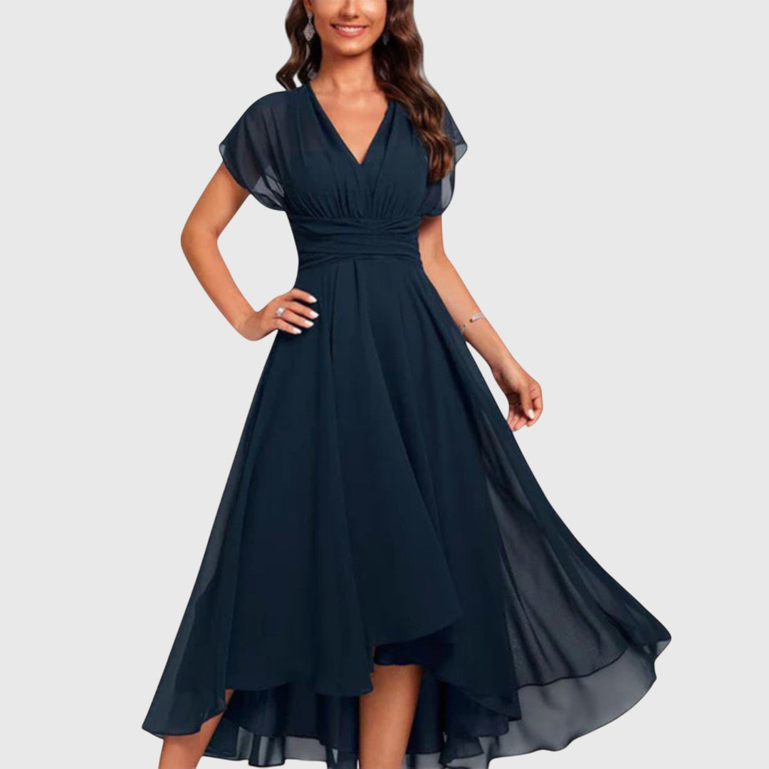 Christina | Vestido evasê com decote em V